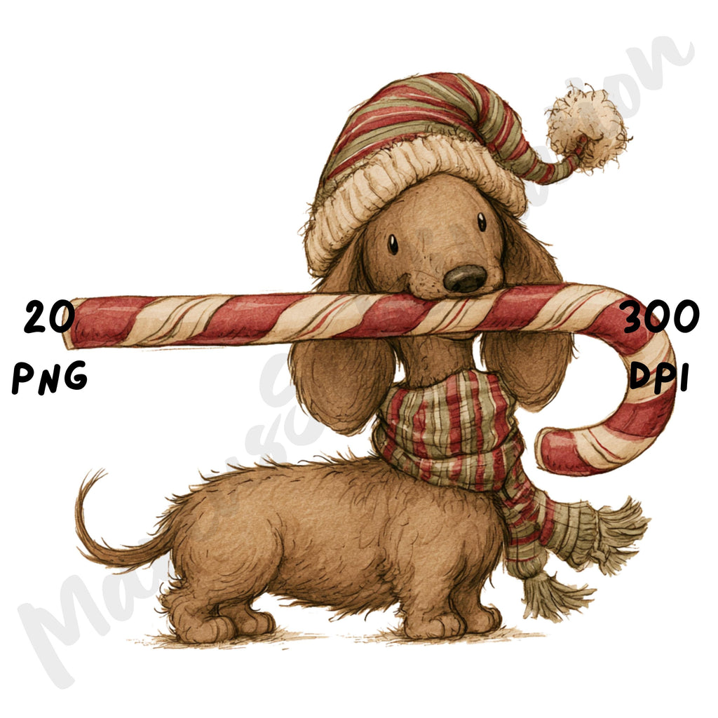 Christmas Dachshund Clipart