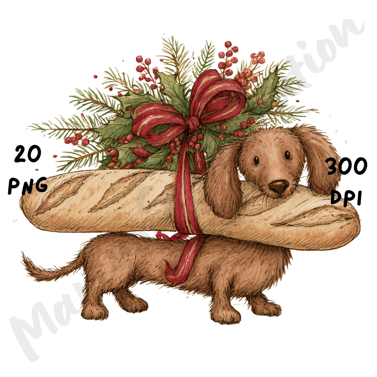 Christmas Dachshund Clipart