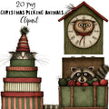 Christmas Peeking Animals Clipart