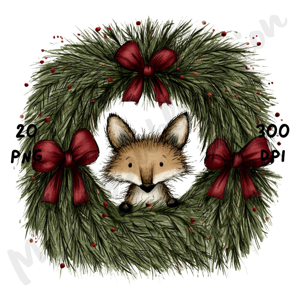 Christmas Peeking Animals Clipart