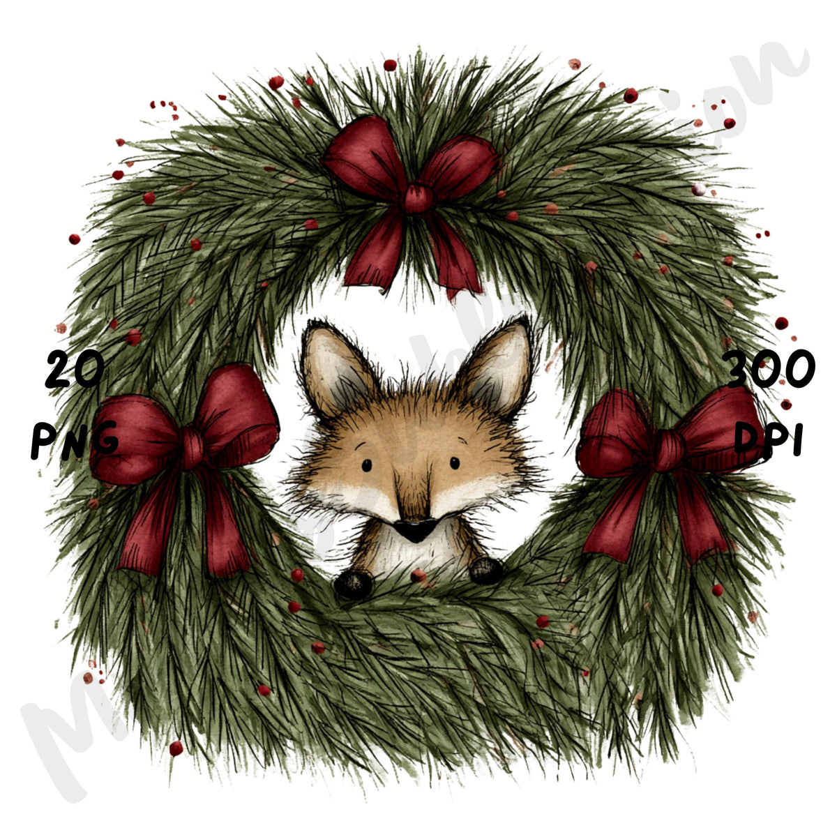 Christmas Peeking Animals Clipart