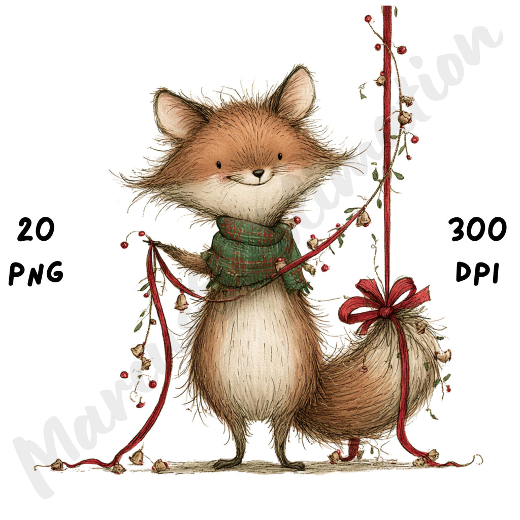 Christmas Fox Clipart