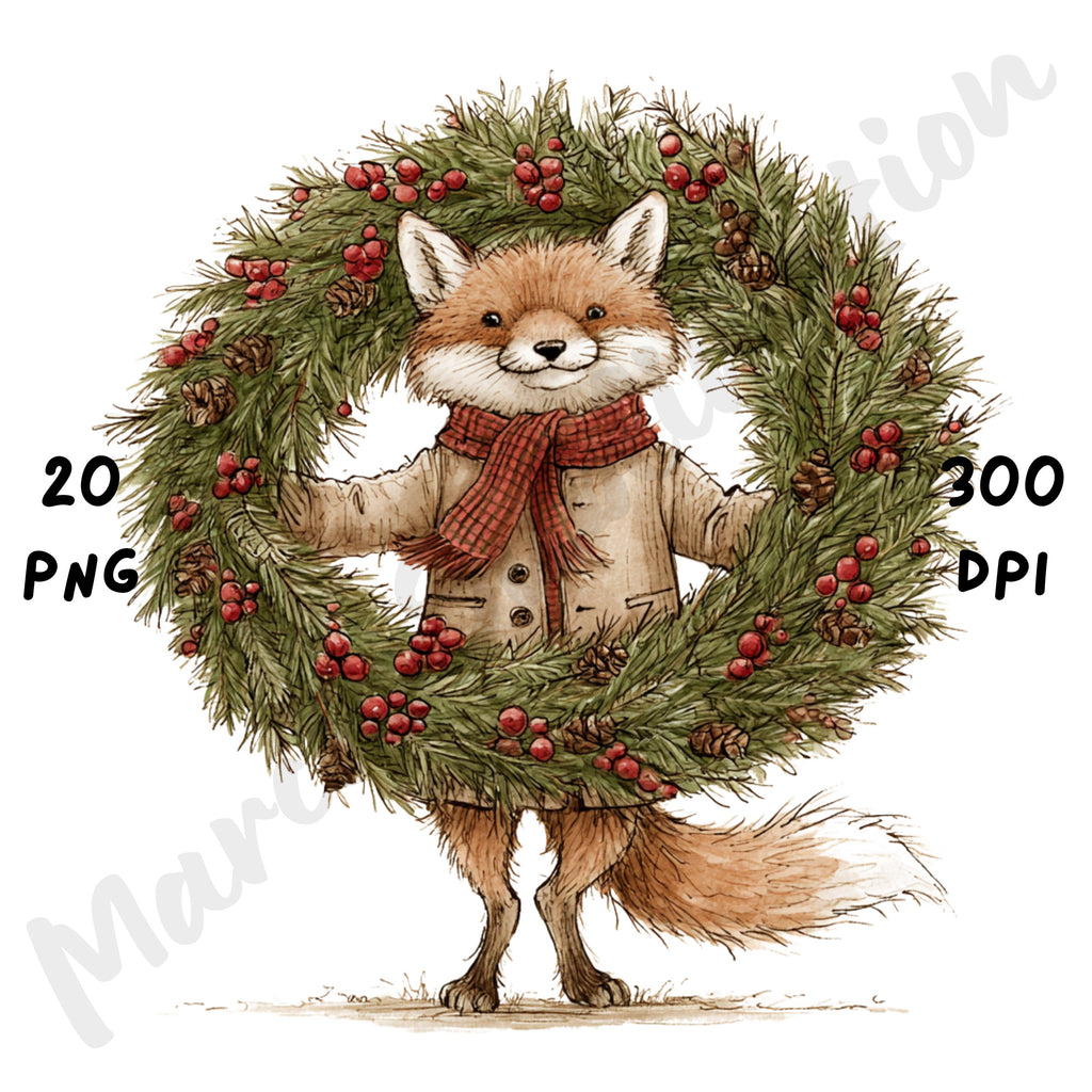 Christmas Fox Clipart