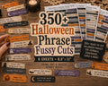 350+ Halloween Phrase Fussy Cuts Printable, Spooky Words Quote Strips, Witchy Text Ephemera for Junk Journal, Scrapbook, Collage Card Making