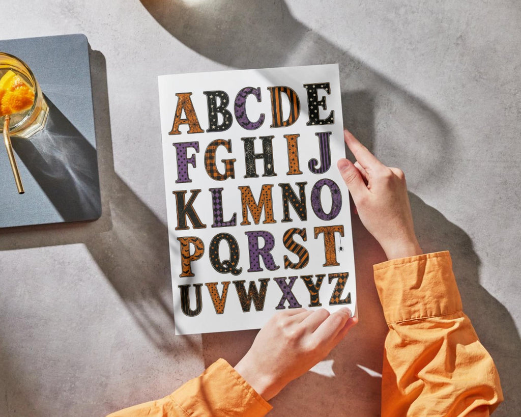 240+ Halloween Alphabet & Numbers Printable, Spooky Letters and Number Fussy Cuts, Witchy Alphabet for Junk Journal, Scrapbook, Collage