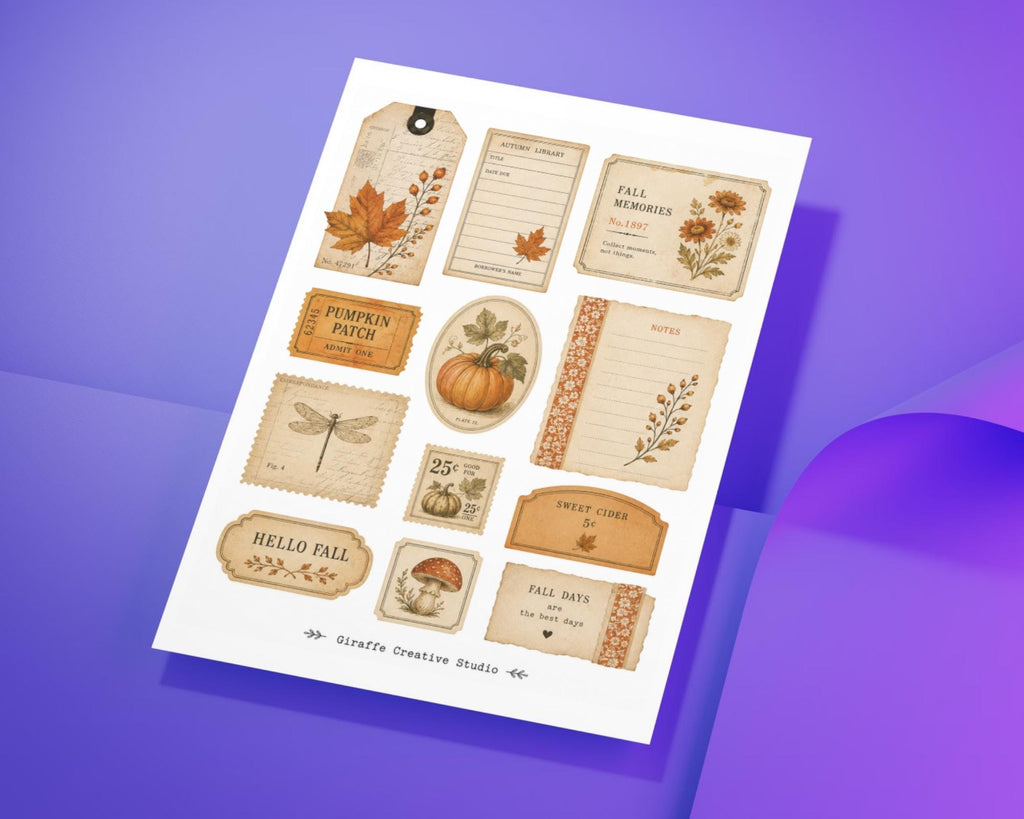 120+ Autumn Ephemera Fussy Cuts Printable, Fall Junk Journal Cut Outs, Seasonal Collage Elements for Scrapbook, Card Making & Paper Crafts