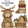 Christmas Capybara Clipart