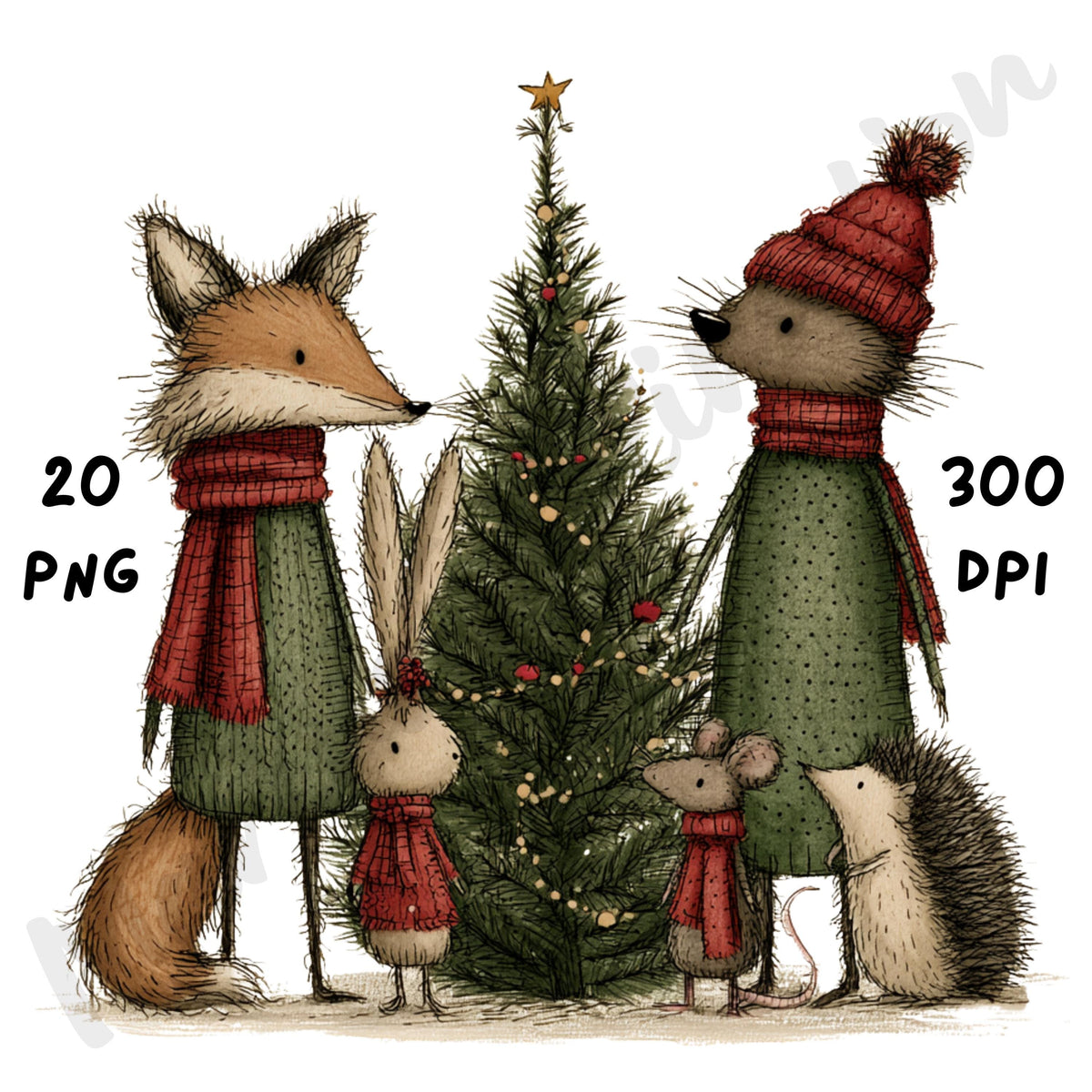 Christmas Woodland Clipart