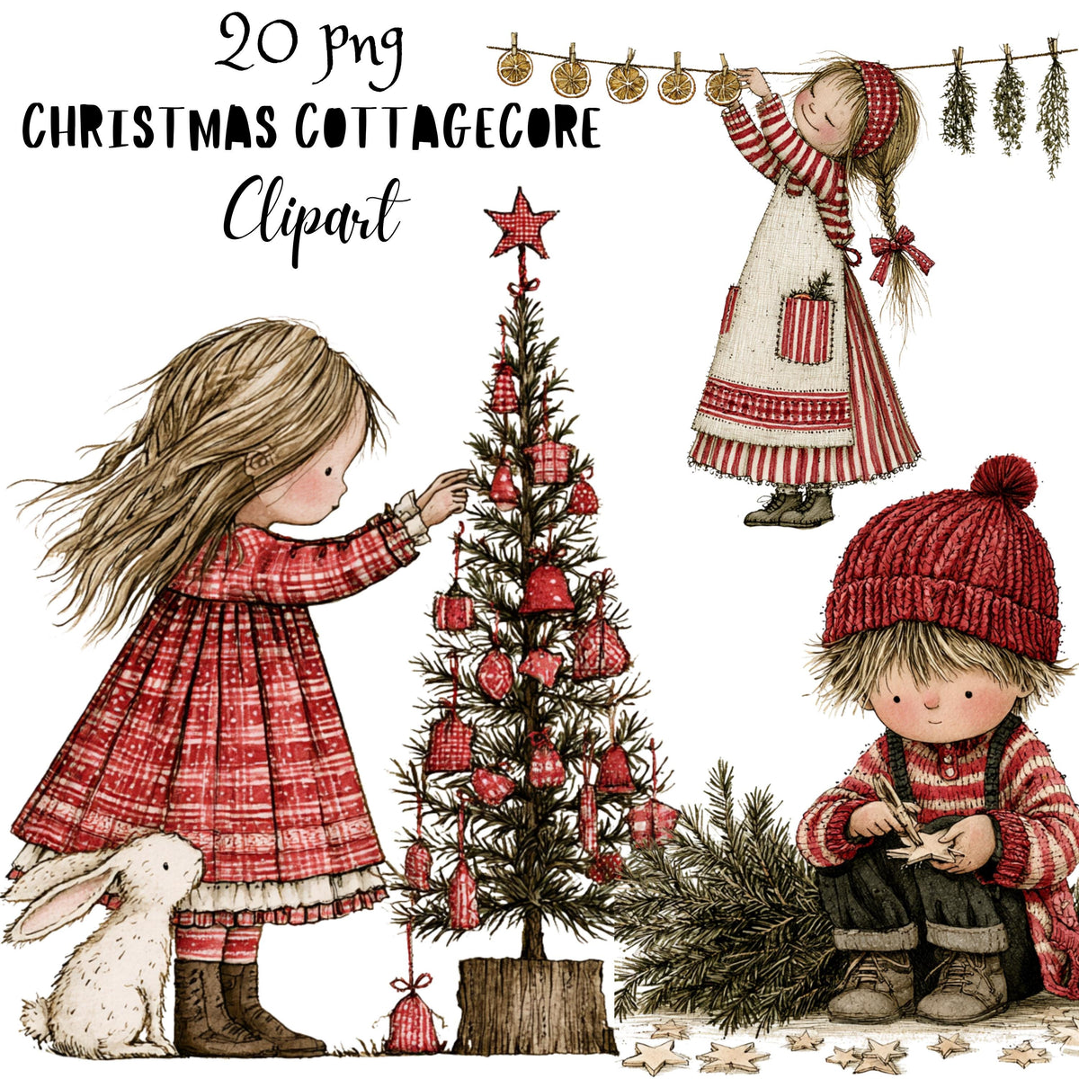 Christmas Cottagecore Clipart