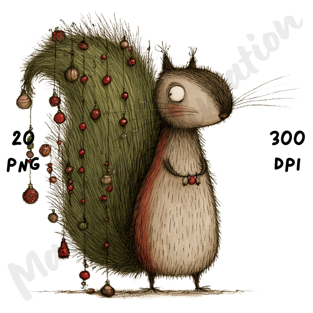 Christmas Squirrel Clipart