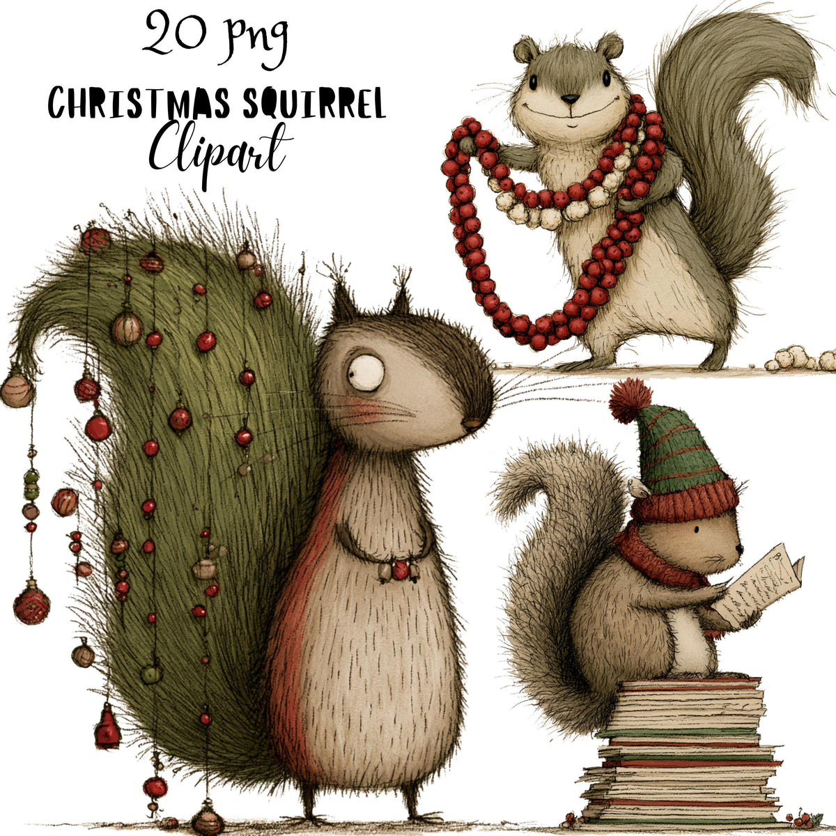 Christmas Squirrel Clipart