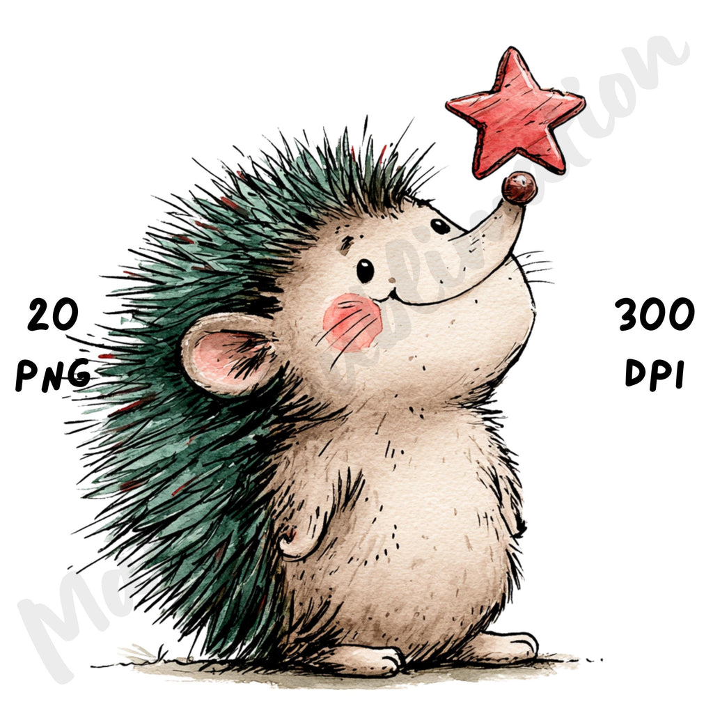 Christmas Hedgehog Clipart