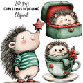 Christmas Hedgehog Clipart