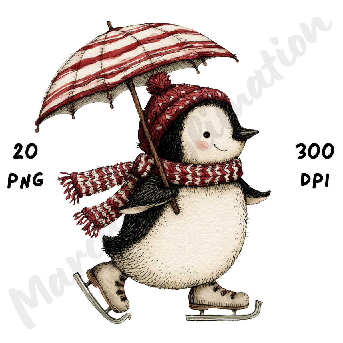 Christmas Penguin Clipart
