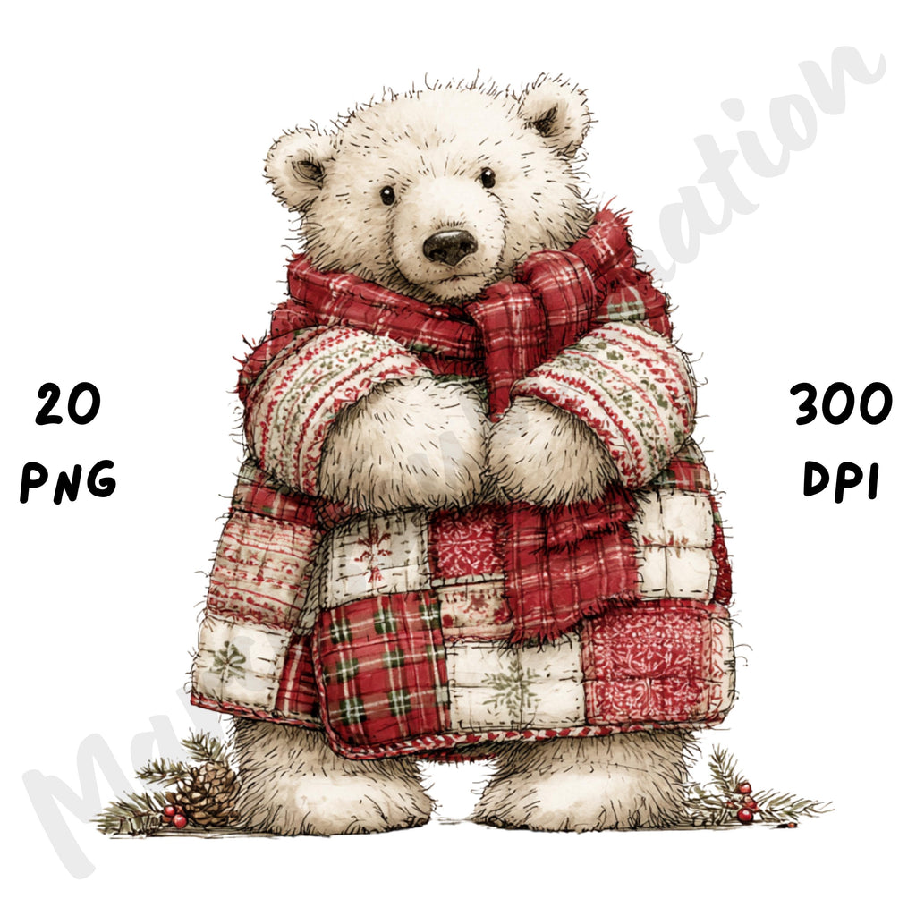 Christmas Polar Bear Clipart