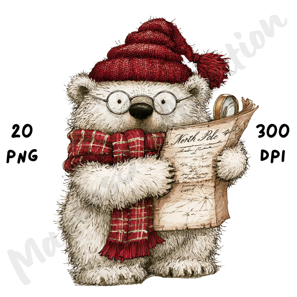 Christmas Polar Bear Clipart