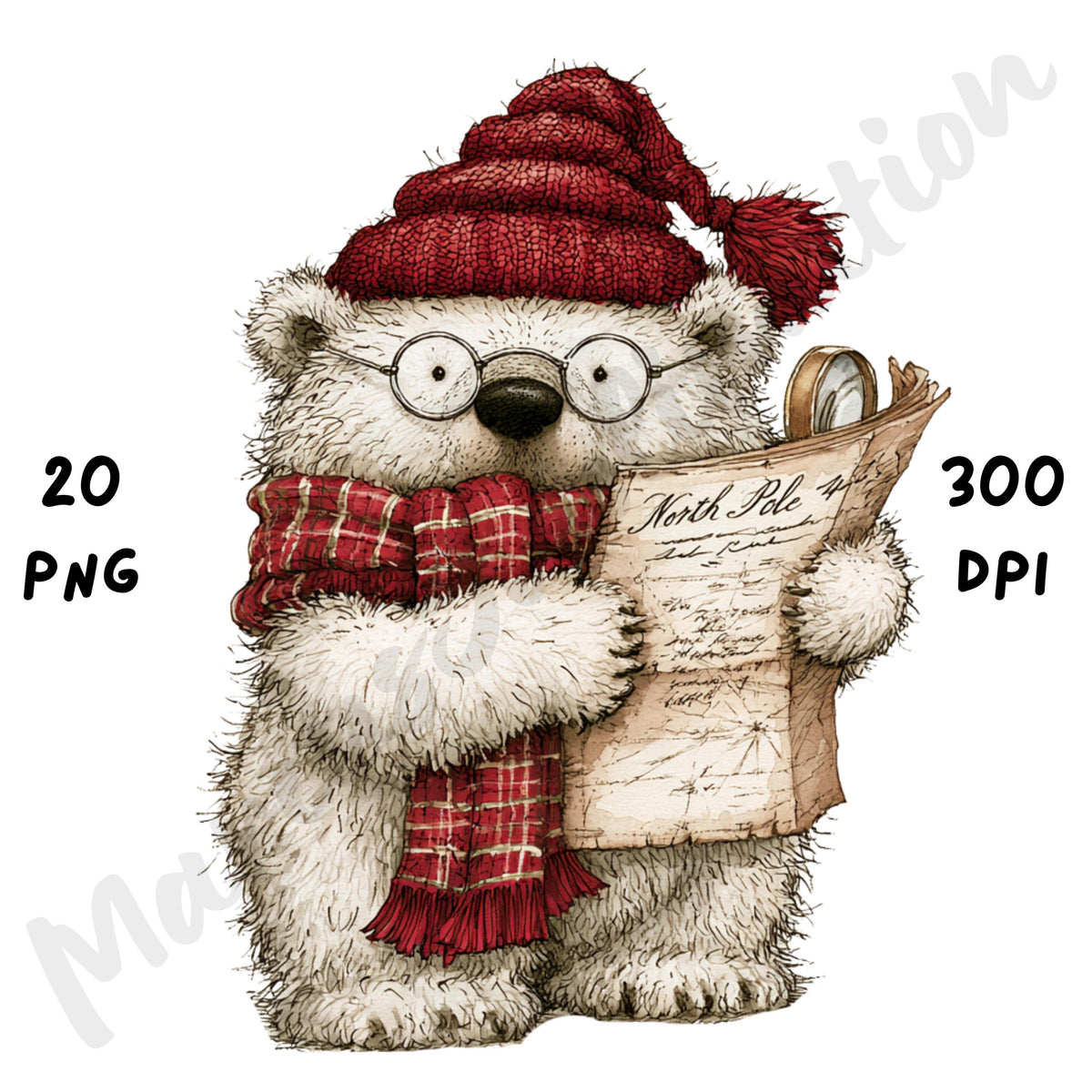 Christmas Polar Bear Clipart