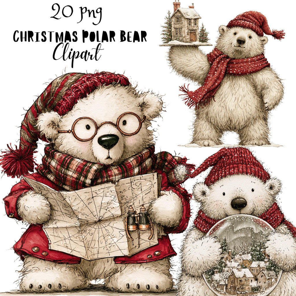 Christmas Polar Bear Clipart