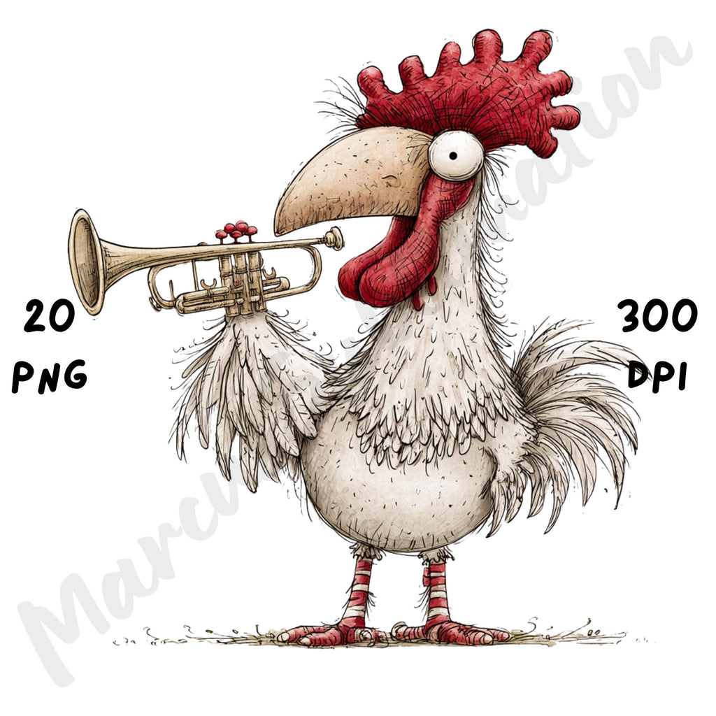 Christmas Chicken Clipart