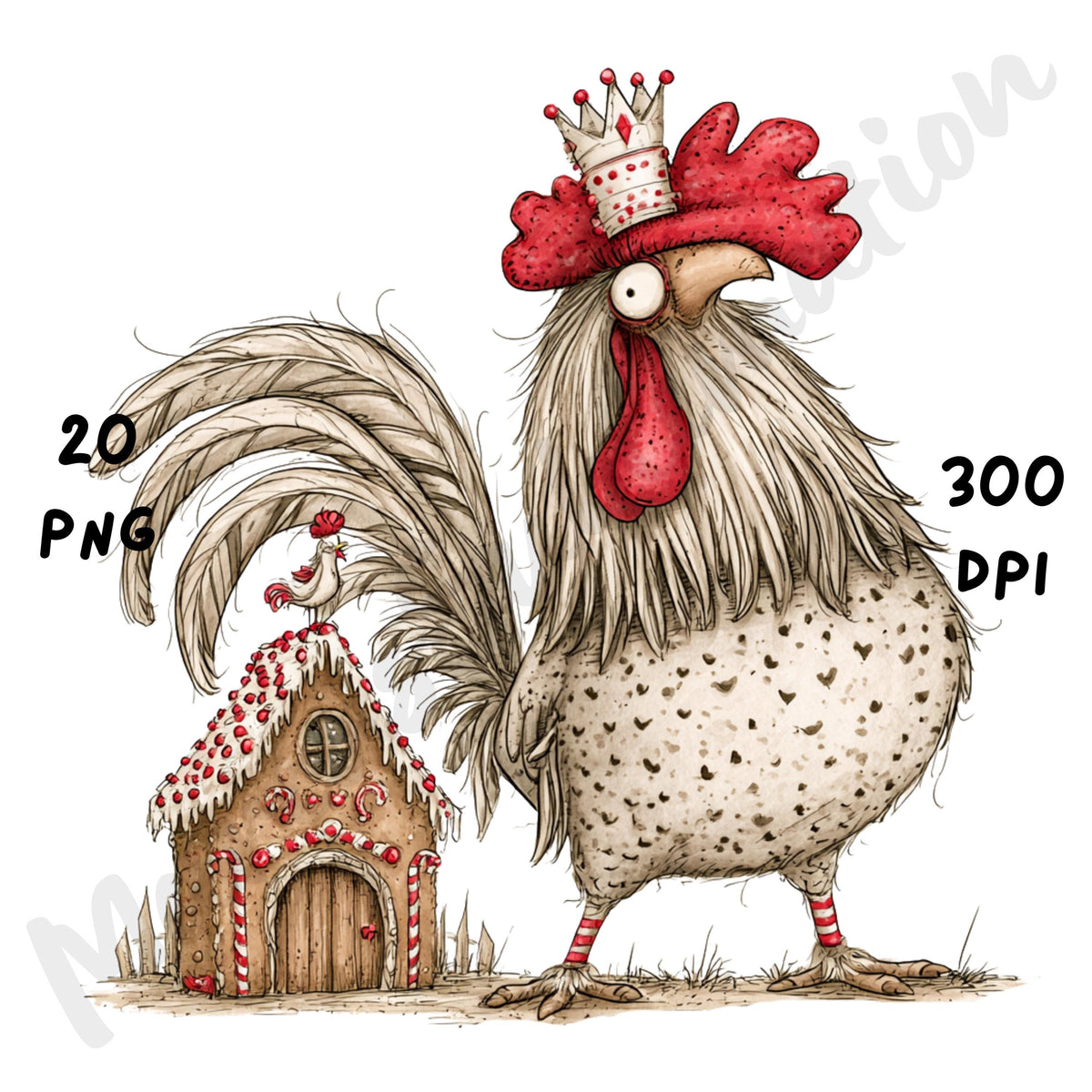 Christmas Chicken Clipart