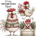 Christmas Chicken Clipart