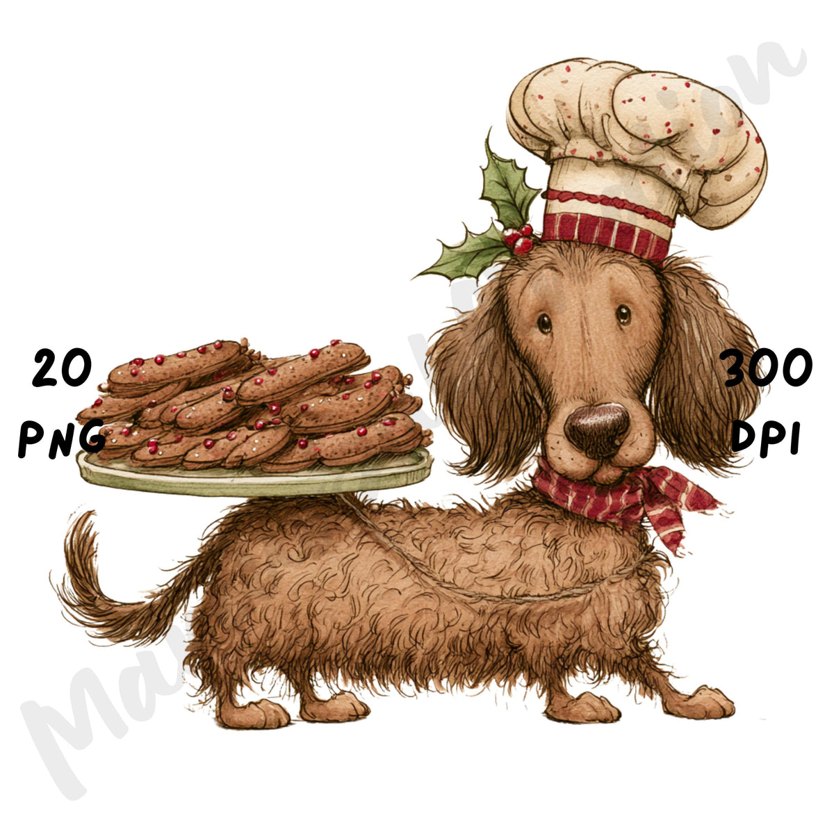 Christmas Dachshund Clipart