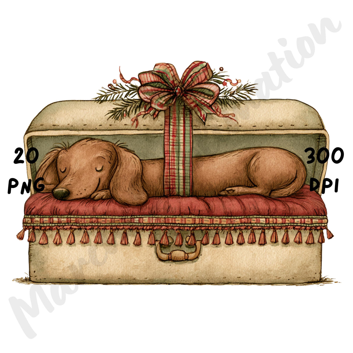 Christmas Dachshund Clipart
