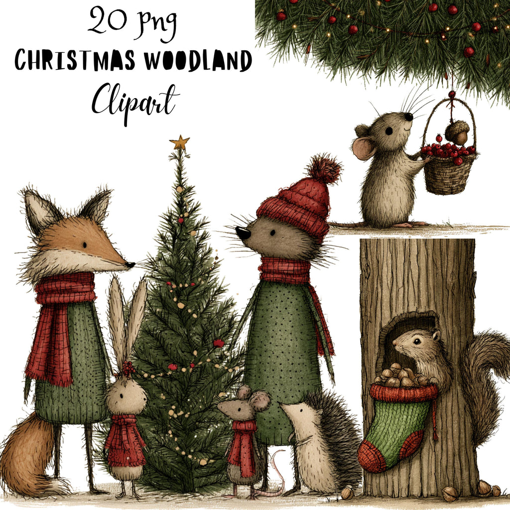 Christmas Woodland Clipart