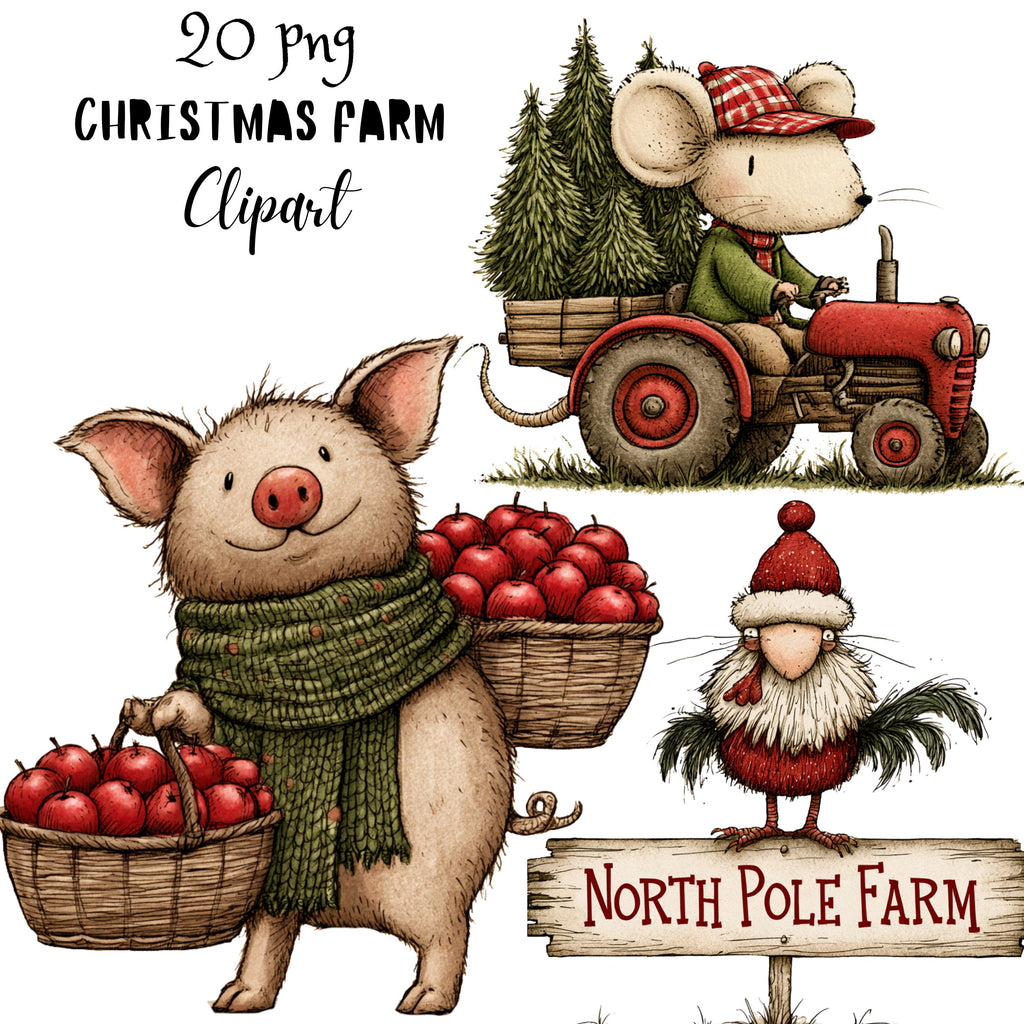 Christmas Farm Clipart