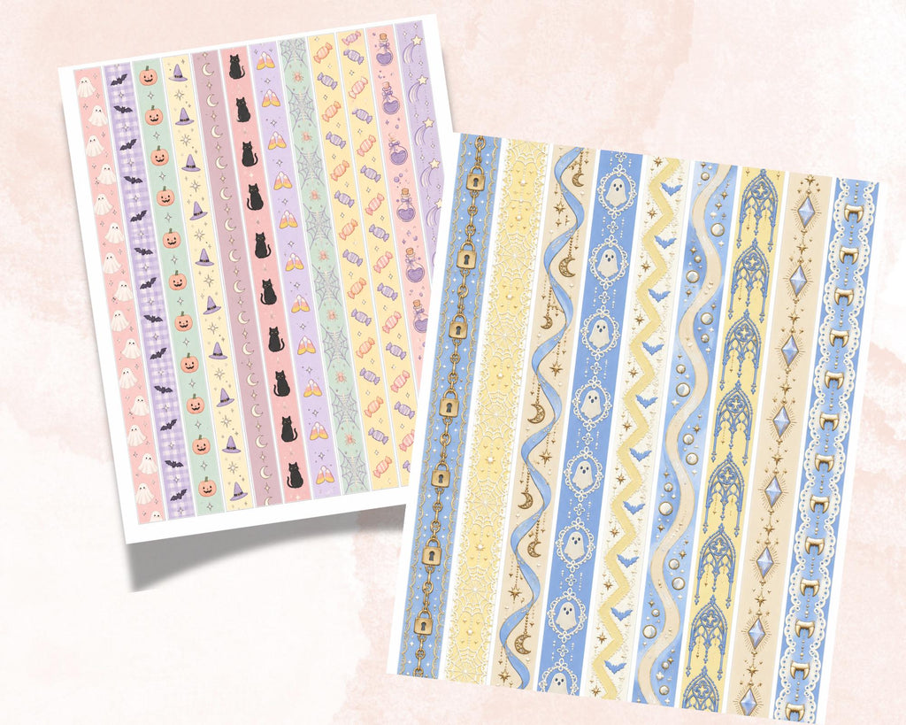 Printable Pastel Halloween Washi Tape