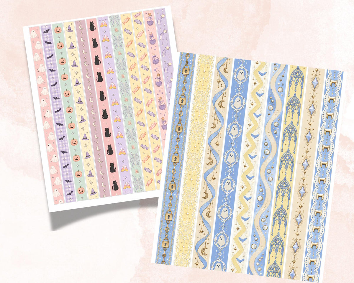 Printable Pastel Halloween Washi Tape