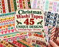 Printable Christmas Washi Tape – 45 Holiday Washi Strips for Junk Journal