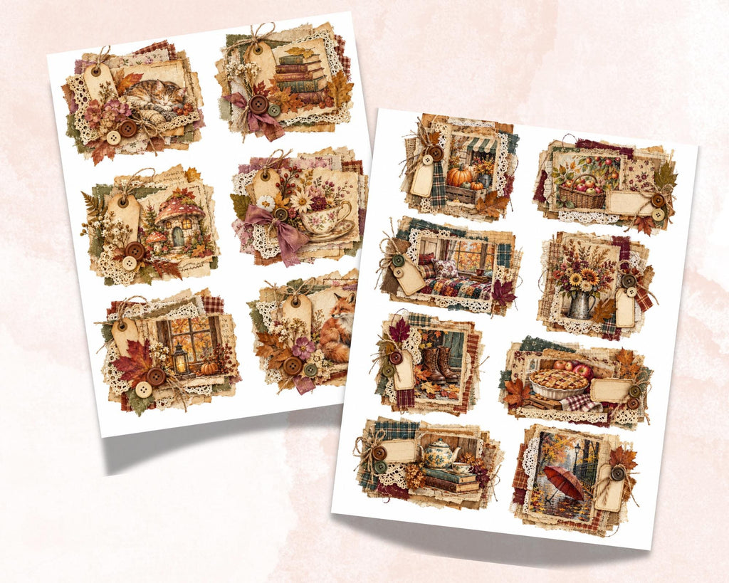 Autumn Ephemera Clusters – 80 Printable Fall Fussy Cuts for Junk Journal