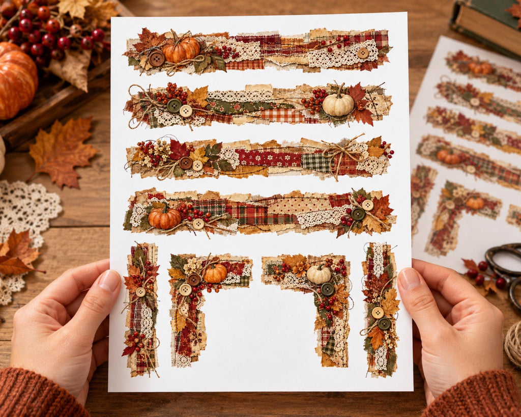 Autumn Ephemera Clusters – 80 Printable Fall Fussy Cuts for Junk Journal