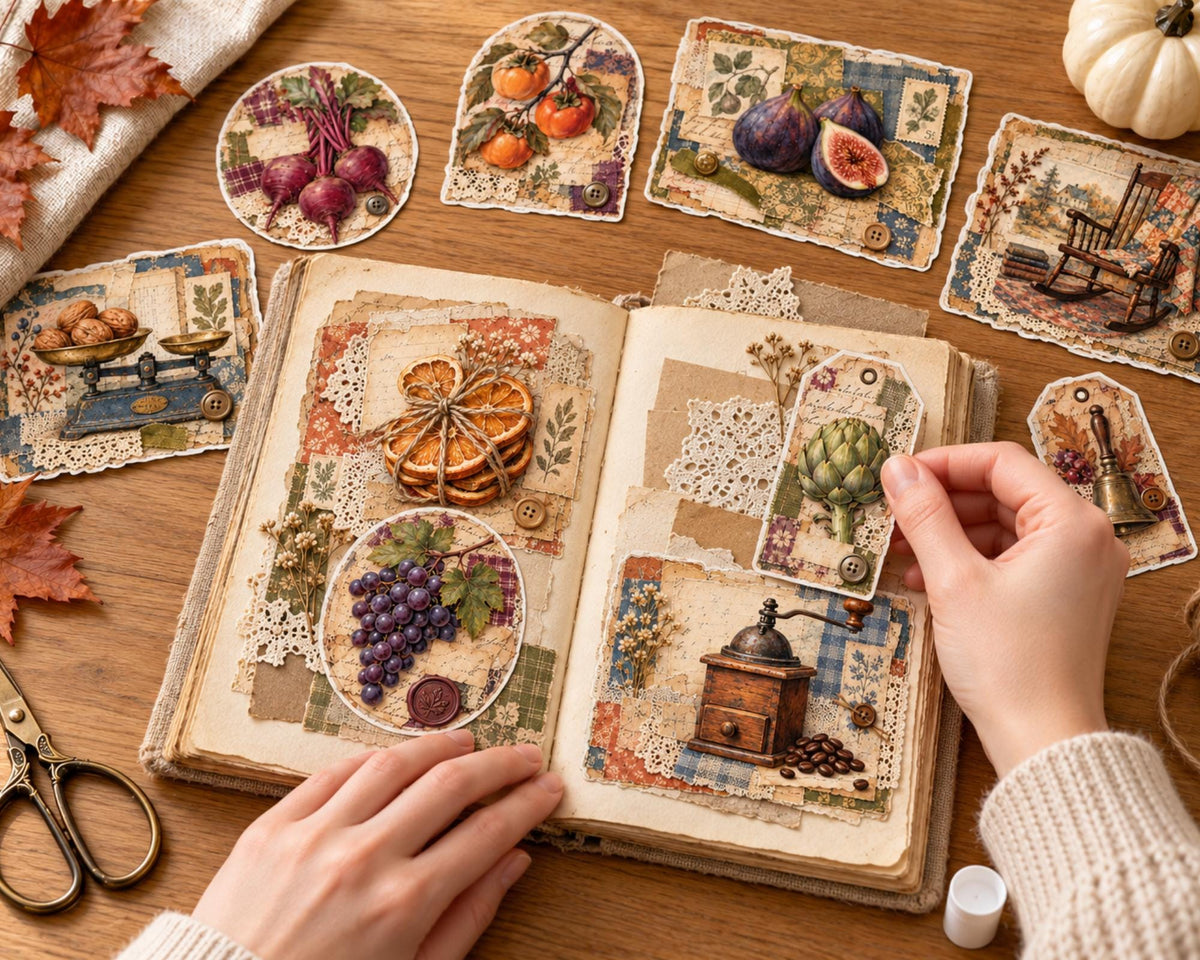 Thanksgiving Ephemera Clusters – 84 Printable Harvest Snippets for Junk Journal