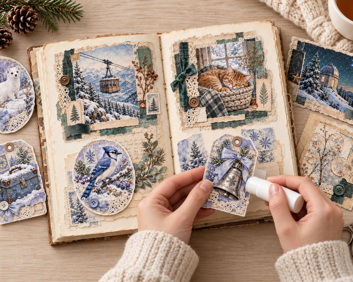 Winter Ephemera Clusters – 84 Printable Snowy Snippets for Junk Journal