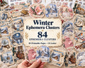 Winter Ephemera Clusters – 84 Printable Snowy Snippets for Junk Journal