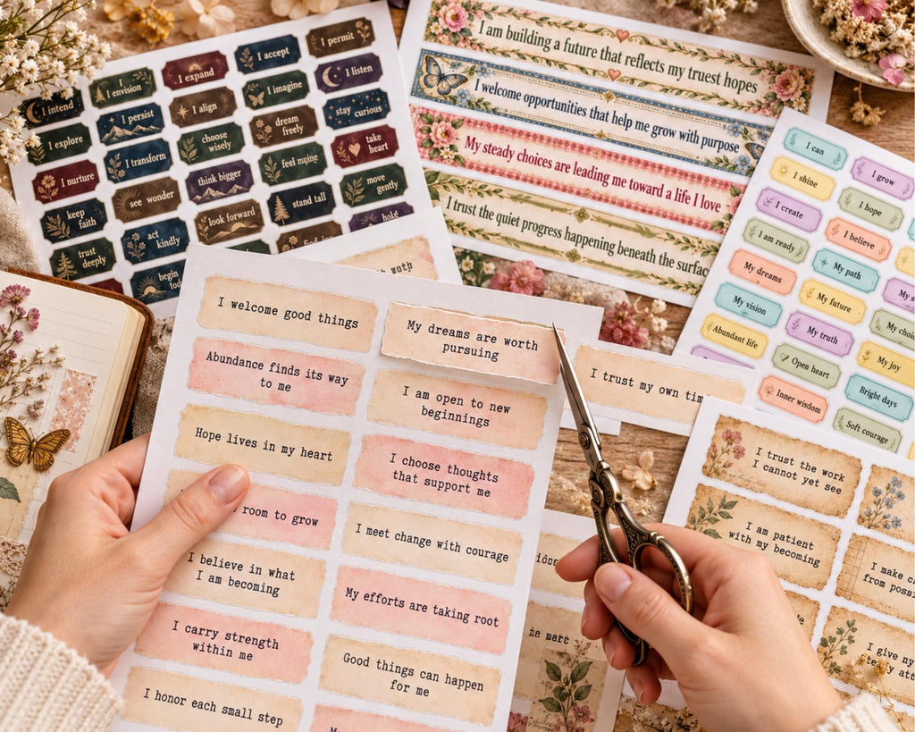 Manifestation Phrases – 111 Printable Affirmation Word Strips for Junk Journal