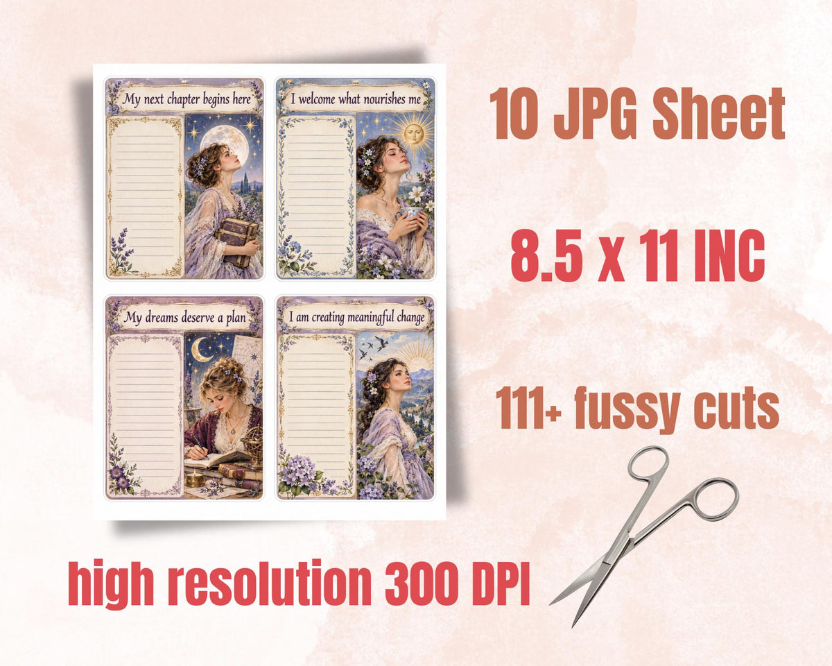 Manifestation Phrases Set 2 – 111 Printable Affirmation Labels for Junk Journal