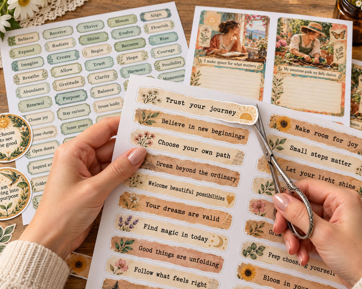 Manifestation Phrases Set 2 – 111 Printable Affirmation Labels for Junk Journal