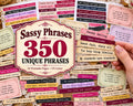 Sassy Phrases for Junk Journal – 350 Printable Funny Word Strips