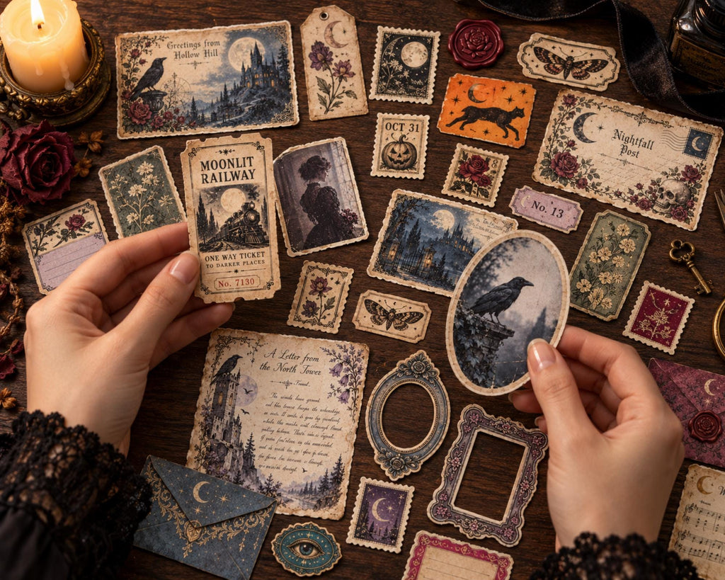 Vintage Spooky Ephemera Pack – 161 Printable Halloween Pieces for Junk Journal