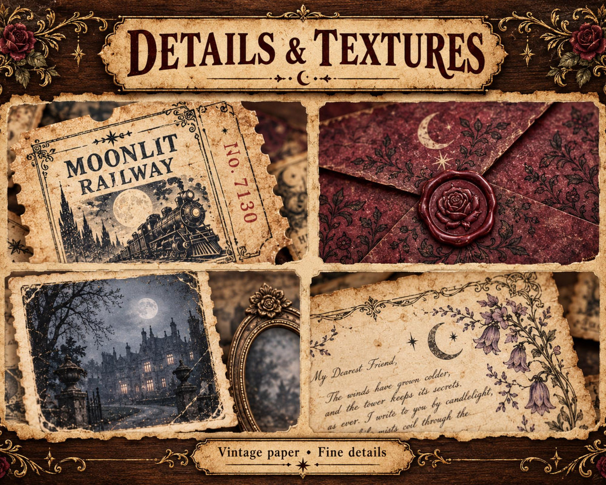 Vintage Spooky Ephemera Pack – 161 Printable Halloween Pieces for Junk Journal