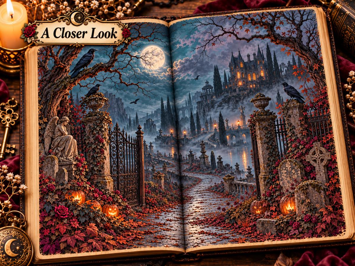 Gothic Junk Journal Pages – Printable Spooky Landscape Spreads