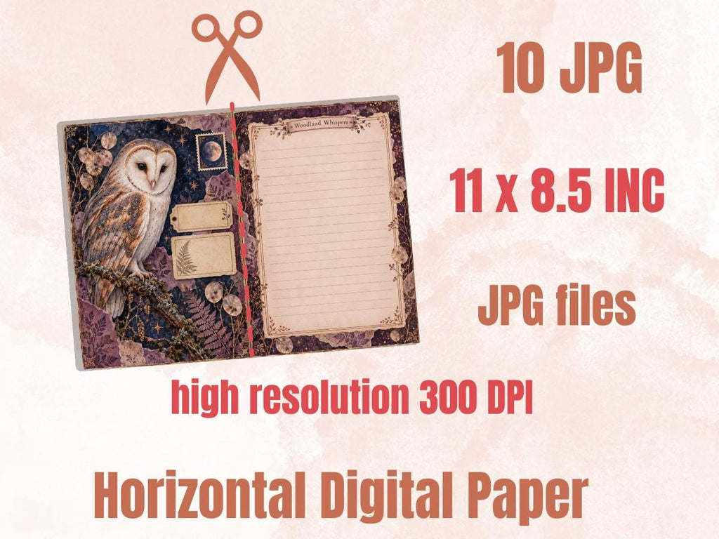 Woodland Junk Journal Pages – Printable Forest Landscape Spreads