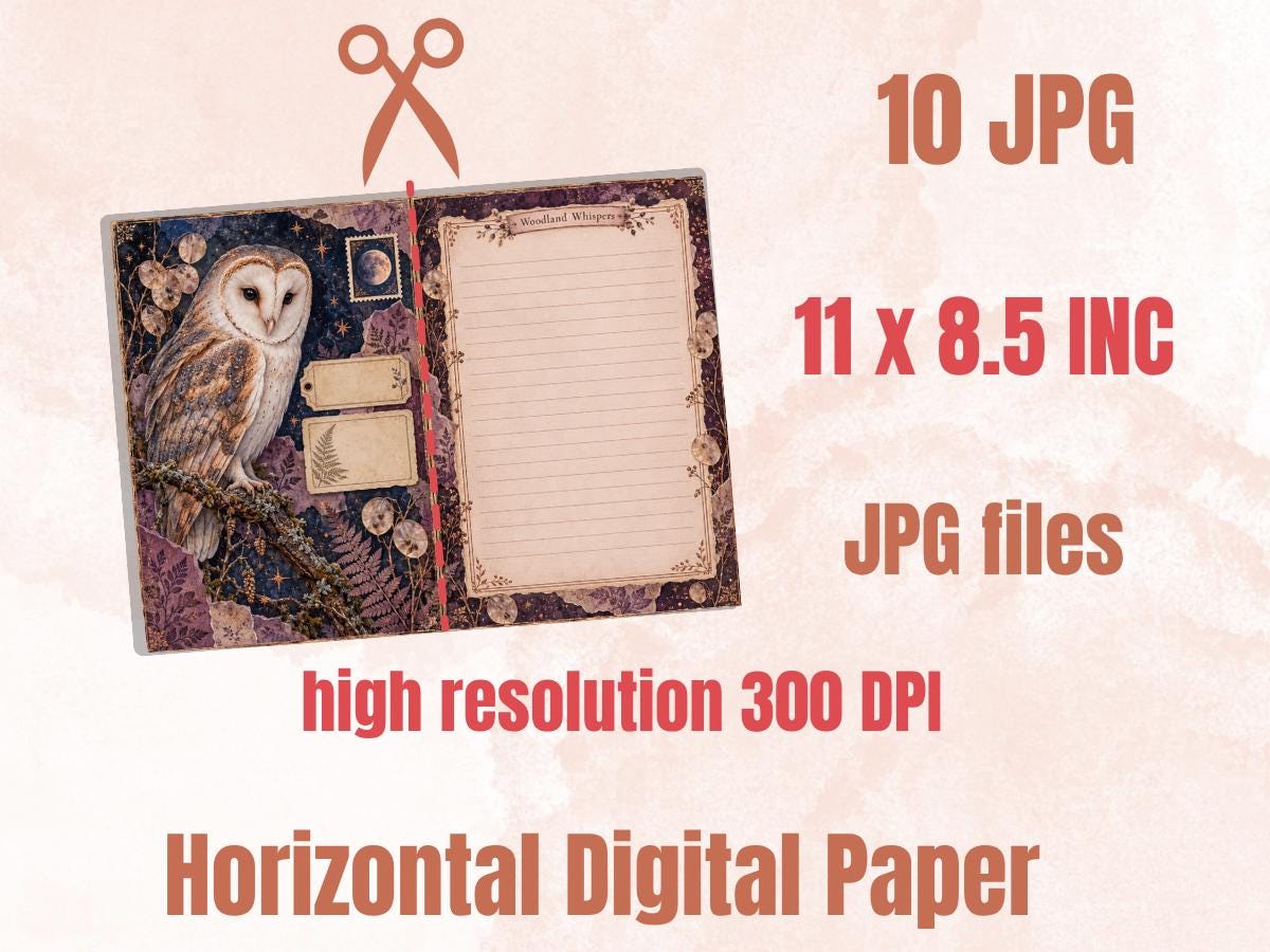 Woodland Junk Journal Pages – Printable Forest Landscape Spreads