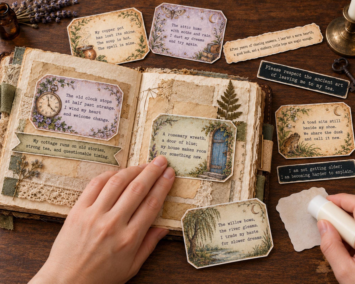 Witchy Phrases for Junk Journal – 350 Printable Vintage Word Strips