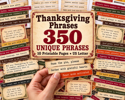 Thanksgiving Phrases for Junk Journal