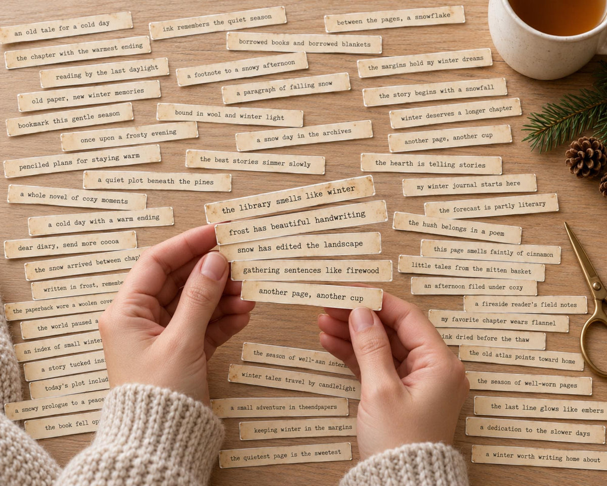 Winter Phrases for Junk Journal – 350 Printable Cozy Word Strips