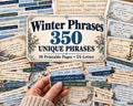 Winter Phrases for Junk Journal – 350 Printable Cozy Word Strips